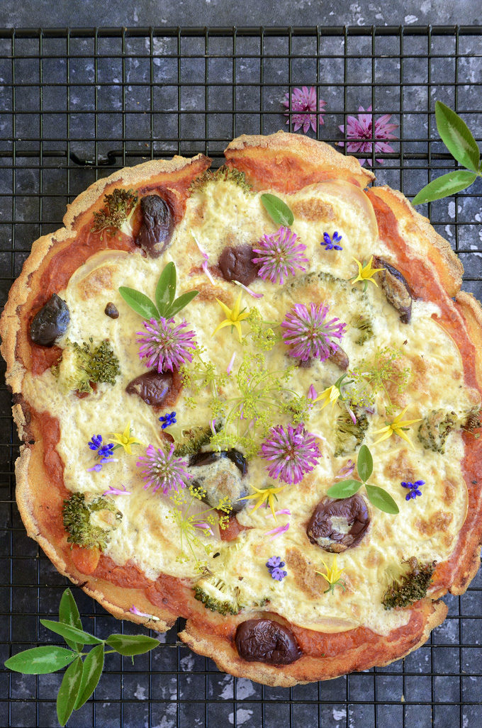 Pizza med blomster