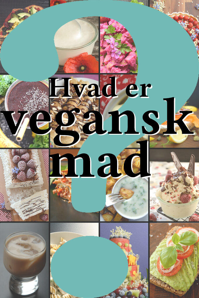 Collage af veganske madbilleder