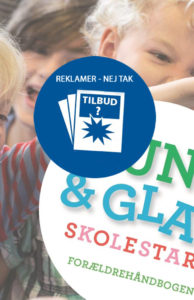 Forsiden af Mejeriforeningens propagandablad med to glade børn. I midten er et nej tak til reklamer skilt