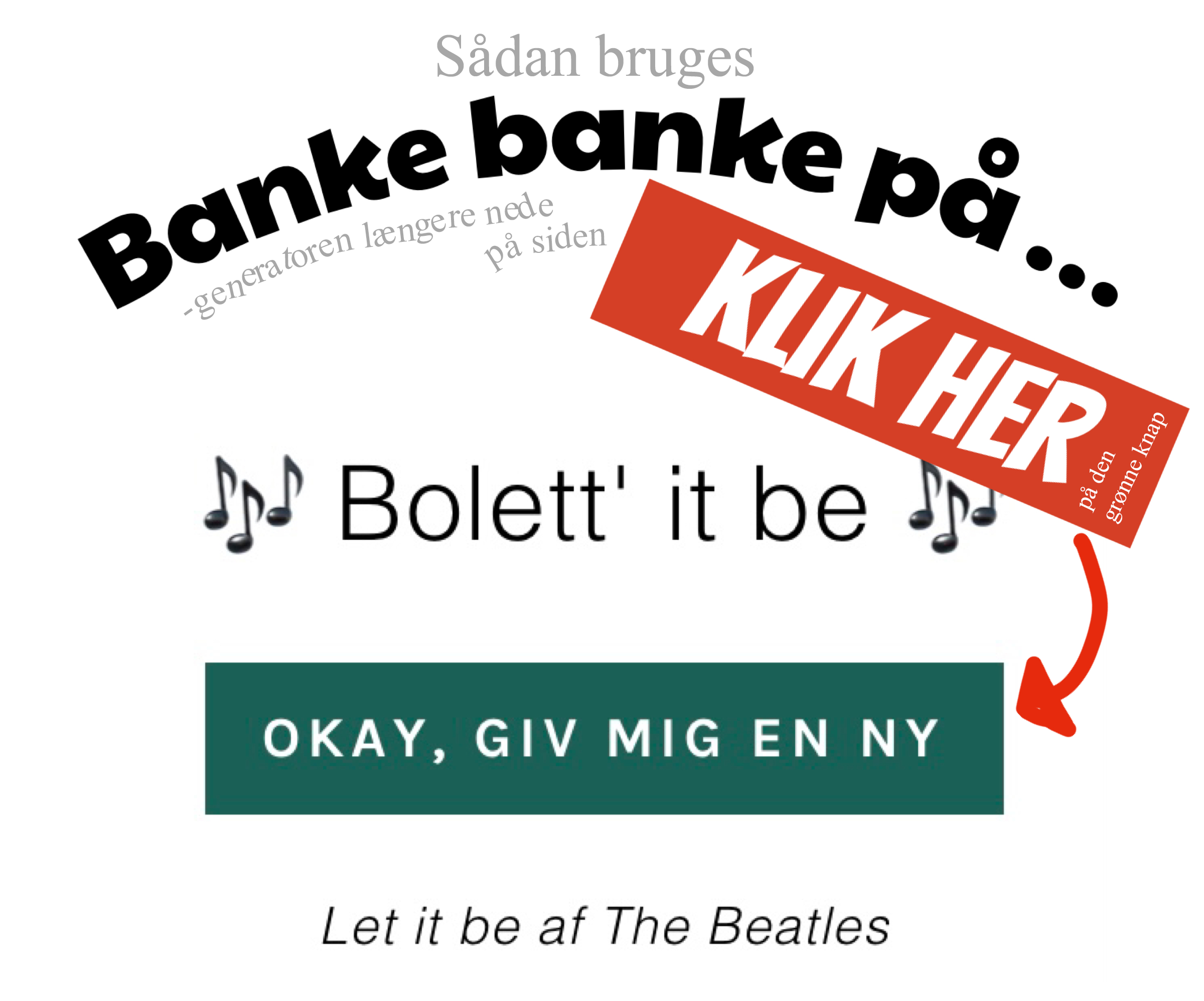 Illustration af hvordan banke banke på generatoren virker